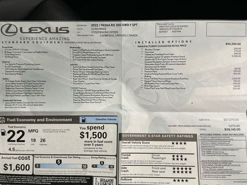 Used 2022 Lexus RX 350 F Sport w/ Accessory Package AWD/4WD image 43
