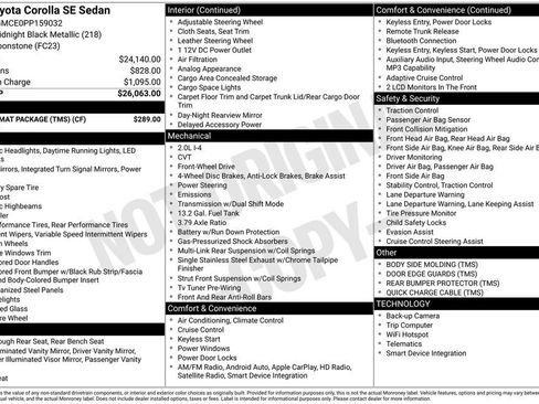 Used 2023 Toyota Corolla SE w/ Carpet Mat Package (TMS) image 4