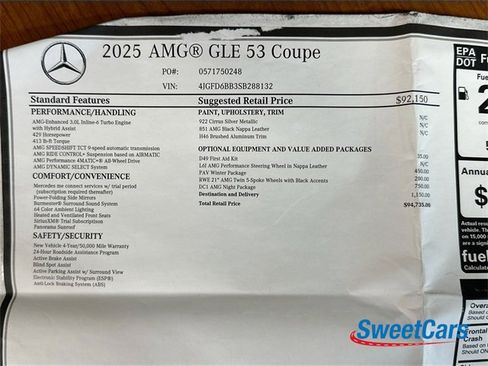 Used 2025 Mercedes-Benz GLE 53 AMG 4MATIC Coupe image 57