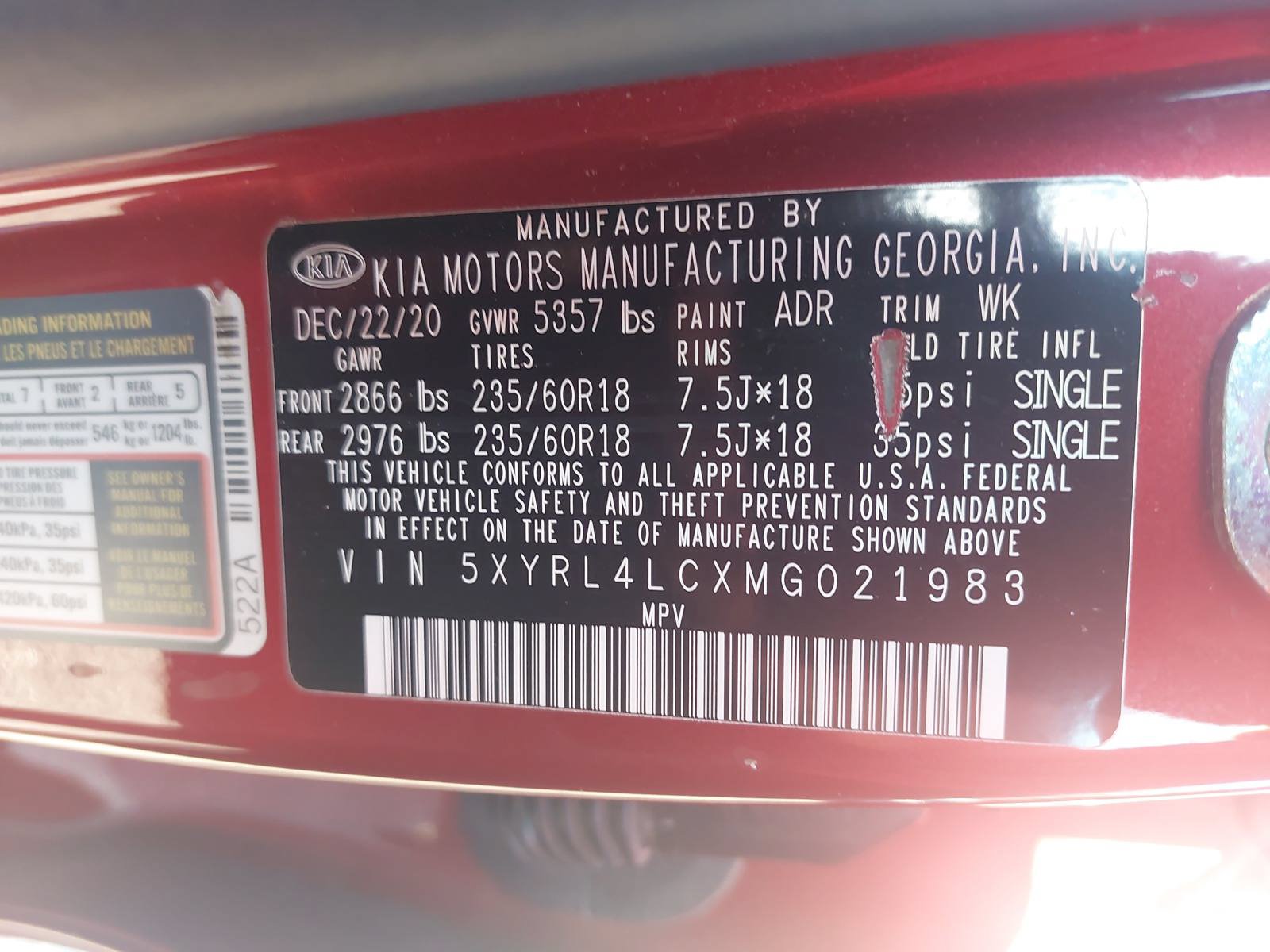 Used 2021 Kia Sorento S w/ Panoramic Sunroof Package FWD image 34