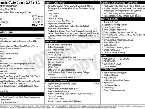 New 2026 Genesis GV80 3.5T e-SC AWD/4WD image 5