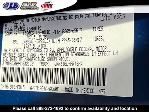 Used 2017 Toyota Tacoma TRD Sport w/ Premium & Technology Package image 25