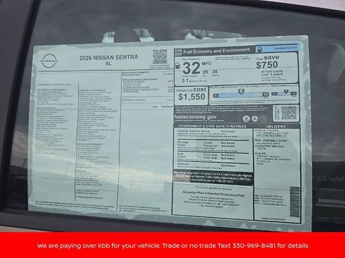 New 2026 Nissan Sentra SL w/ Floor Mat Package FWD image 33