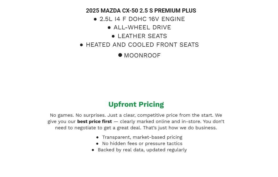 Used 2025 MAZDA CX-50 AWD 2.5 S w/ Weather Package image 2