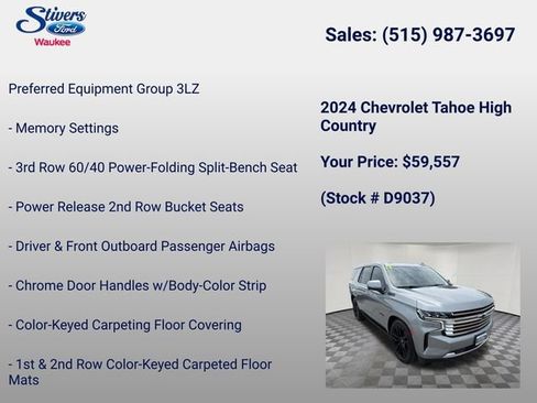 Used 2024 Chevrolet Tahoe High Country AWD/4WD image 8