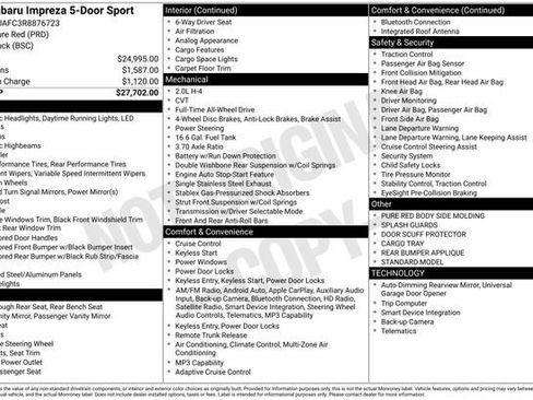 Used 2024 Subaru Impreza 2.0i Sport image 30