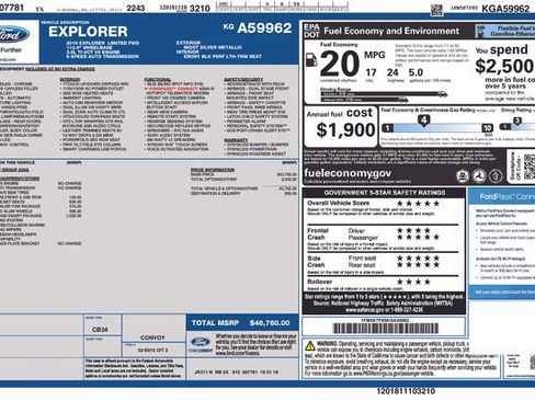 Used 2019 Ford Explorer Limited w/ Ford Safe & Smart Package image 35