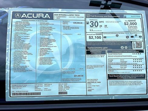 New 2026 Acura Integra A-Spec FWD image 39