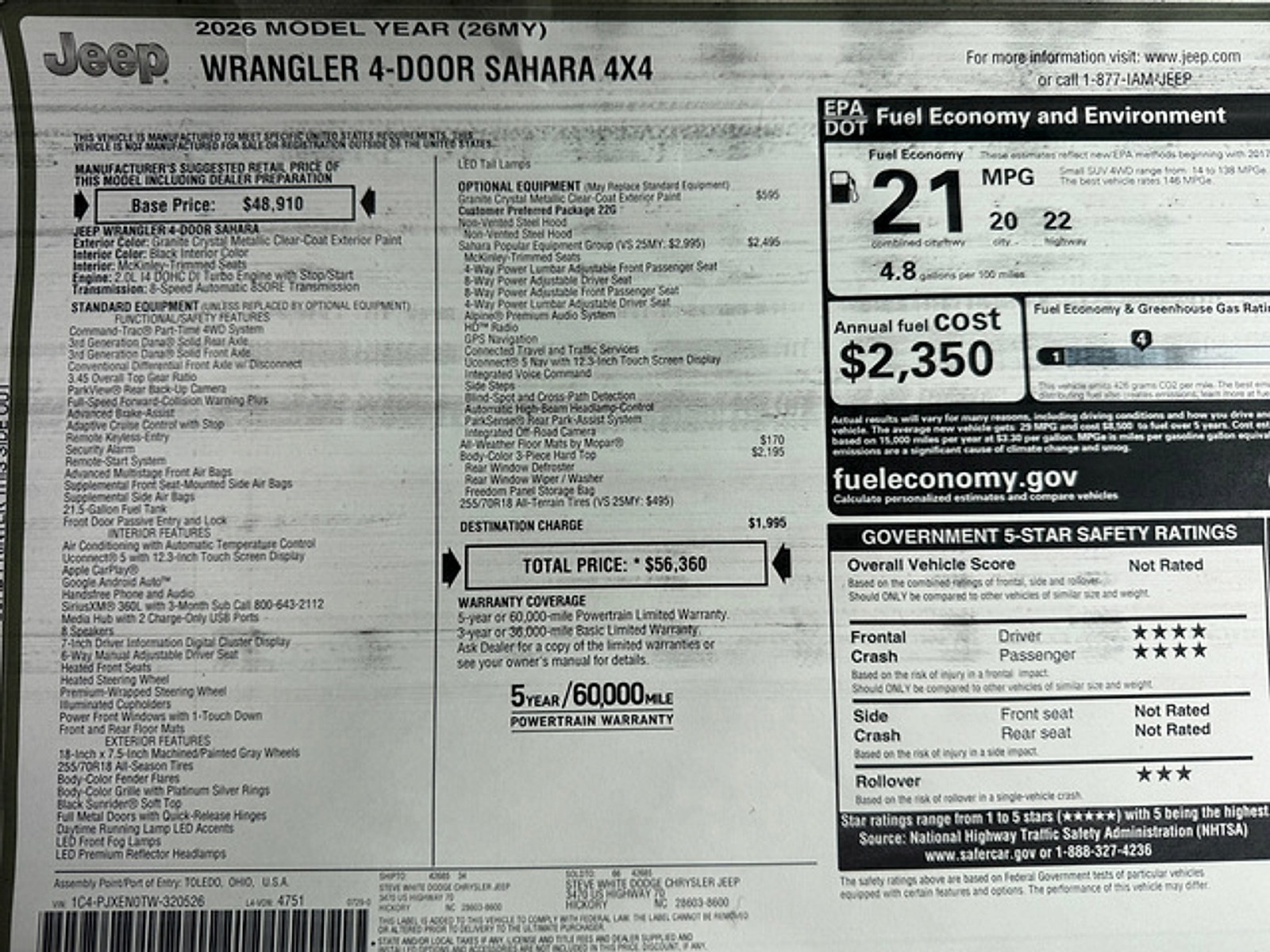 New 2026 Jeep Wrangler Unlimited Sahara AWD/4WD image 30