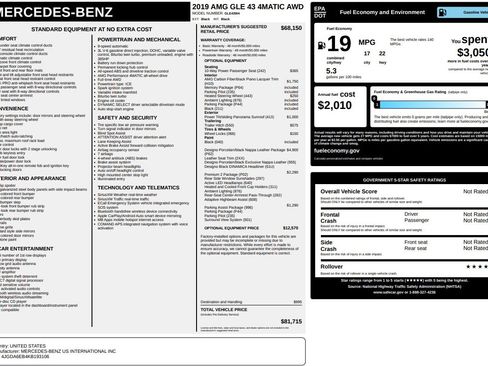 Used 2019 Mercedes-Benz GLE 43 AMG GLE 43 4MATIC Sport Utility 4D image 28