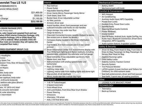 Used 2021 Chevrolet Trax LS w/ Tint and Cruise Package FWD image 2