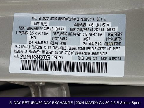 Used 2024 MAZDA CX-30 AWD 2.5 S w/ Select Sport Pkg image 35