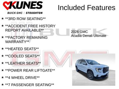 New 2026 GMC Acadia Denali Ultimate w/ LPO, Floor Liner Package