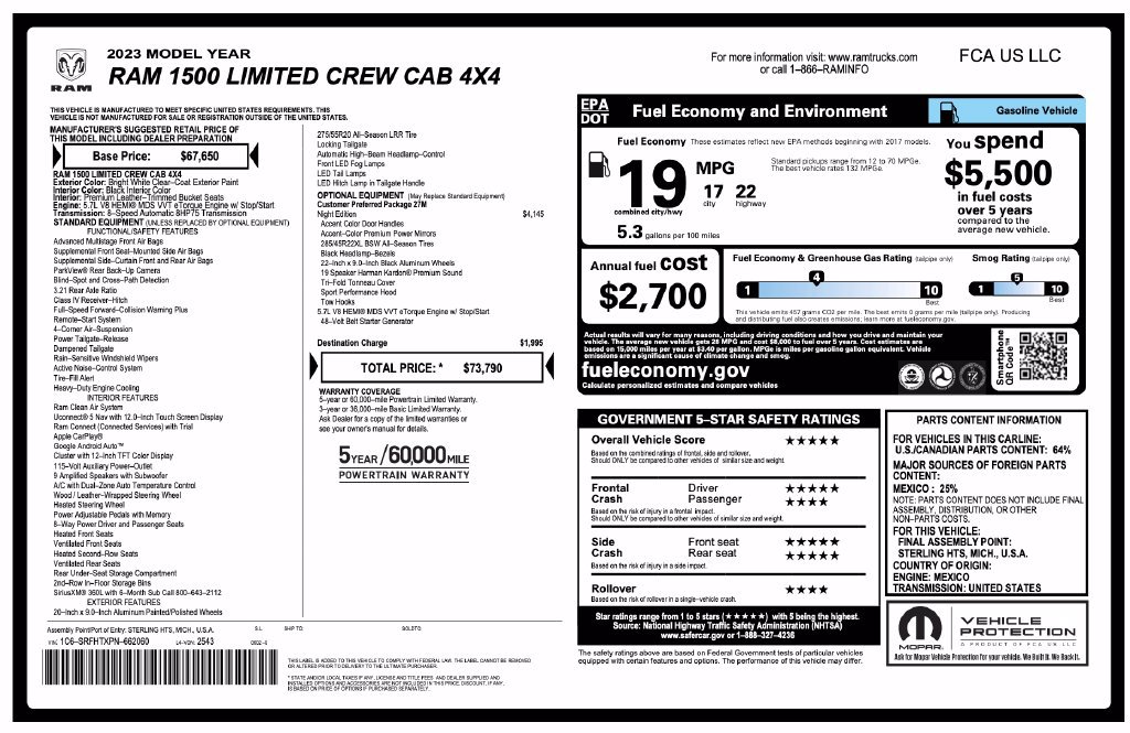 Certified 2023 RAM 1500 Limited w/ Night Edition AWD/4WD image 9