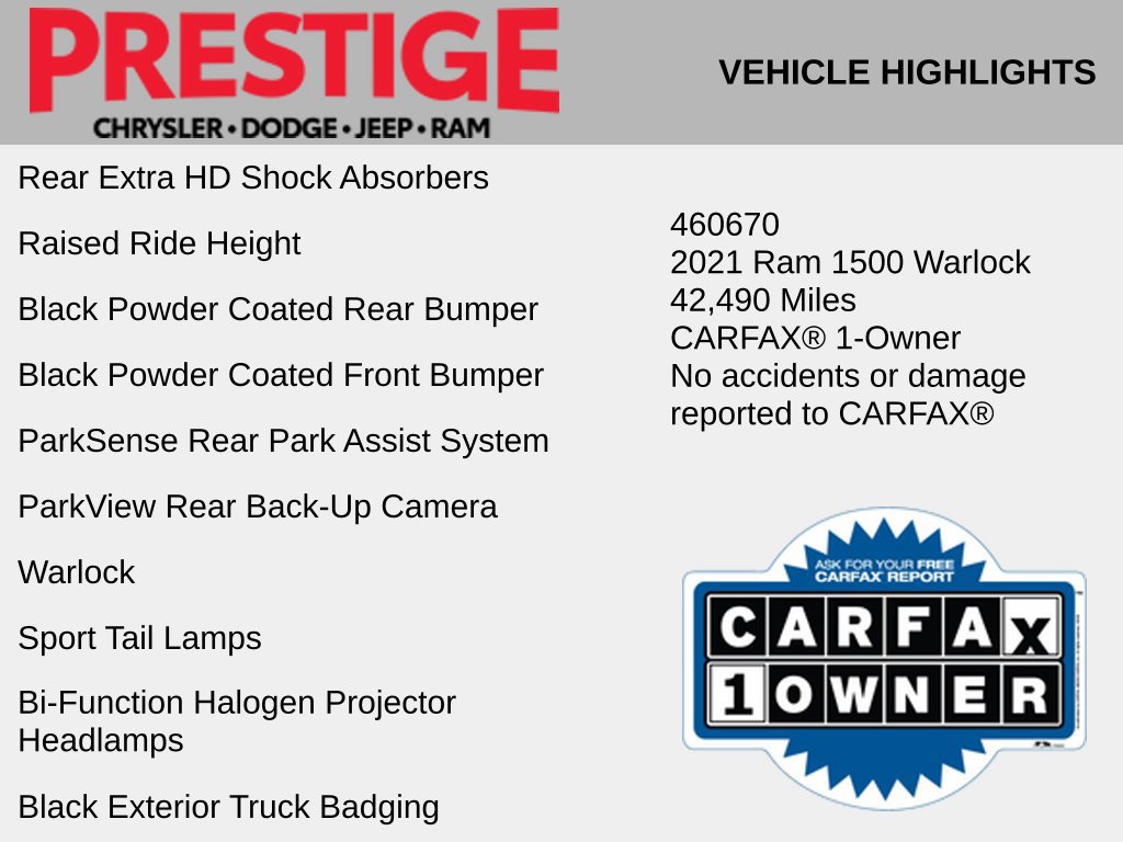 Used 2021 RAM 1500 Warlock w/ Warlock Decor Package AWD/4WD image 8