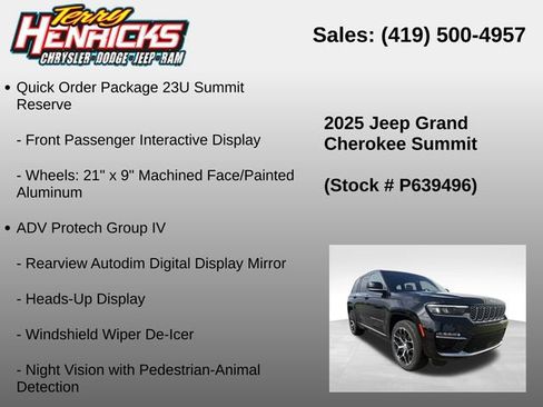 Used 2025 Jeep Grand Cherokee Summit w/ Adv Protech Group IV AWD/4WD image 23