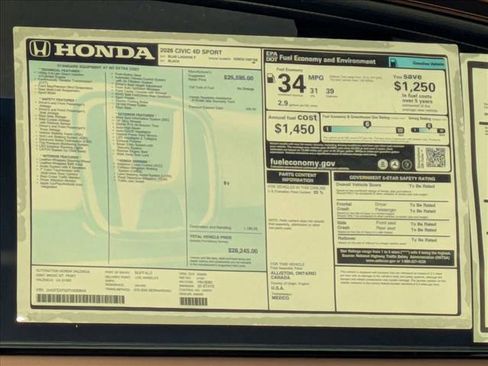 New 2026 Honda Civic Sport image 17