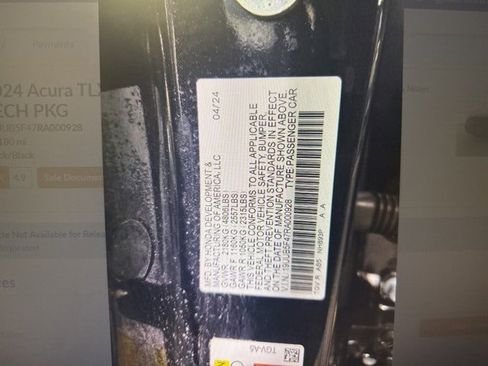 Used 2024 Acura TLX w/ Technology Package image 12