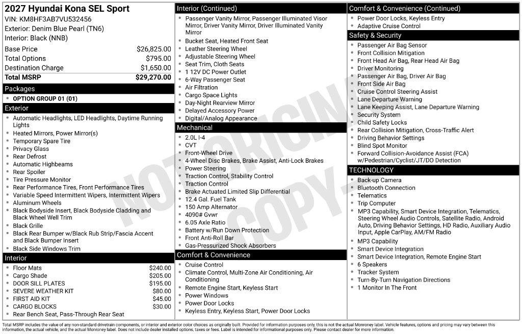 New 2027 Hyundai Kona SEL Sport FWD image 15