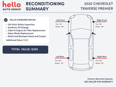 Used 2020 Chevrolet Traverse Premier w/ LPO, Floor Liner Package FWD image 3