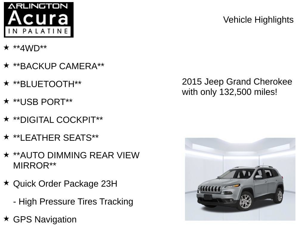 Used 2015 Jeep Grand Cherokee Limited AWD/4WD image 8