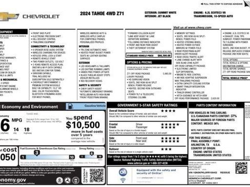 Used 2024 Chevrolet Tahoe Z71 w/ Z71 Off-Road Package AWD/4WD image 30