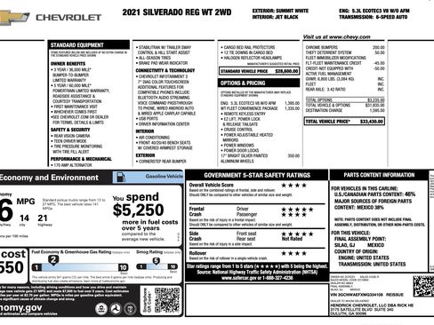 Used 2021 Chevrolet Silverado 1500 W/T w/ WT Fleet Convenience Package image 4