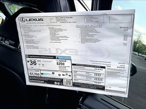 New 2026 Lexus RX 350 AWD/4WD image 14