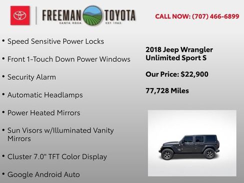 Used 2018 Jeep Wrangler Unlimited Sport S AWD/4WD image 13