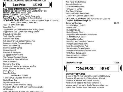 Used 2024 RAM ProMaster 3500 w/ Delivery Van Package image 7