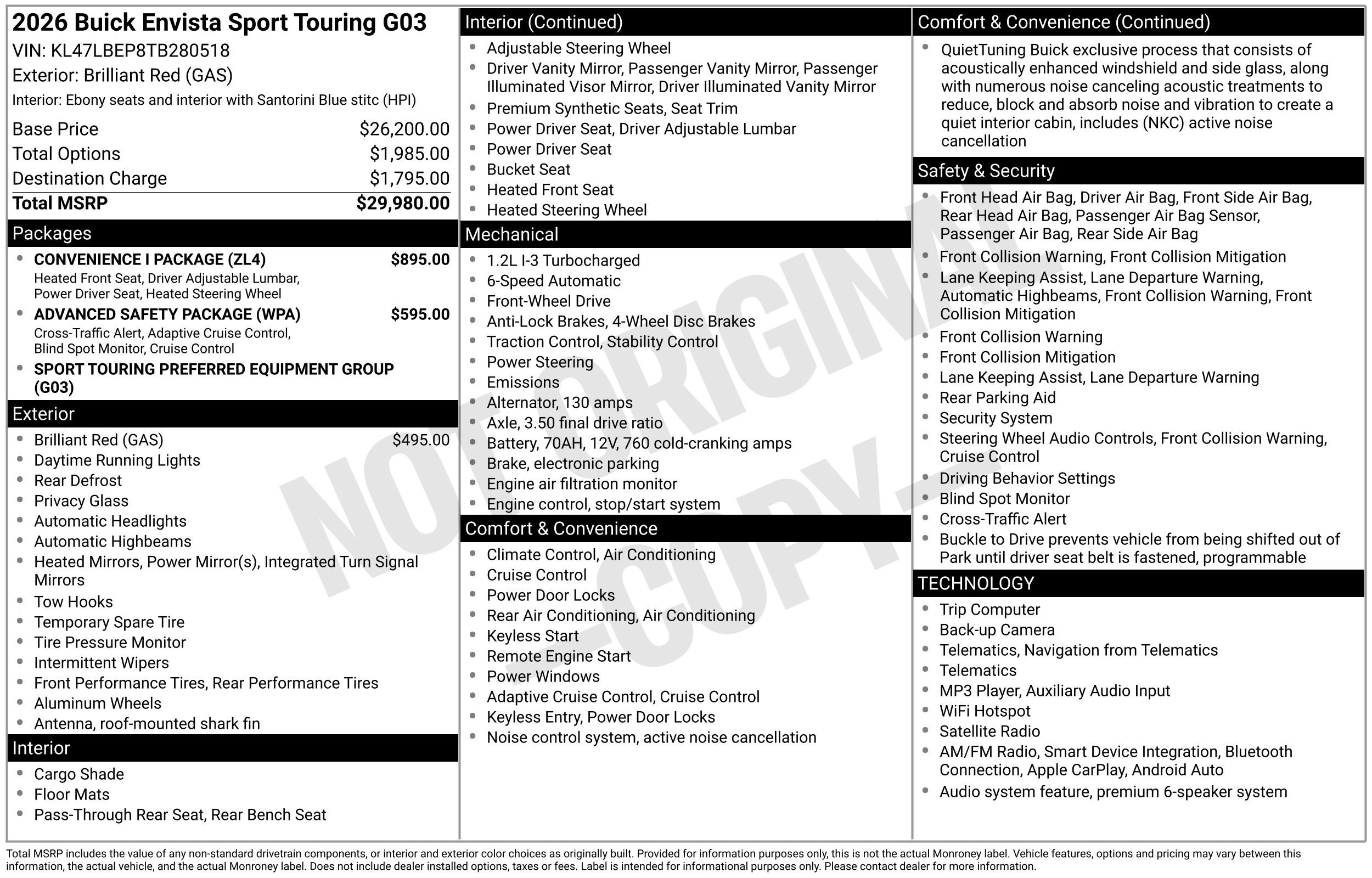 New 2026 Buick Envista Sport Touring w/ Convenience I Package FWD image 38