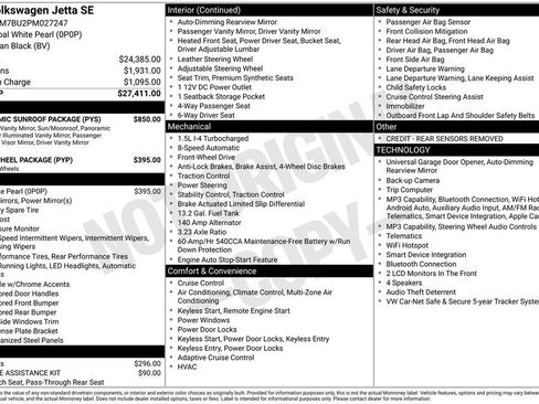 Used 2023 Volkswagen Jetta SE w/ Panoramic Sunroof Package FWD image 3