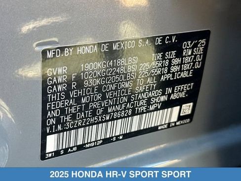Certified 2025 Honda HR-V Sport image 31