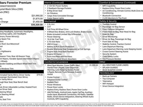 Certified 2026 Subaru Forester Premium AWD/4WD image 34