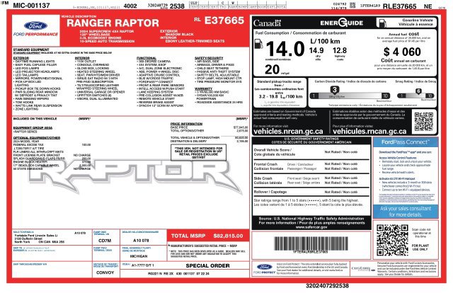 Used 2024 Ford Ranger Raptor AWD/4WD image 2