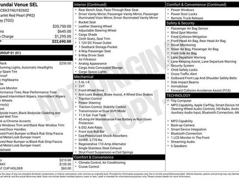 Used 2022 Hyundai Venue SEL FWD image 7