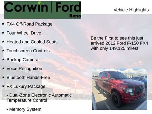 Used 2012 Ford F150 FX4 w/ FX Luxury Pkg AWD/4WD image 4