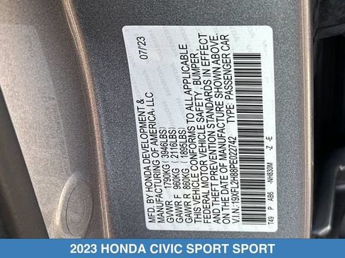 Certified 2023 Honda Civic Sport image 31