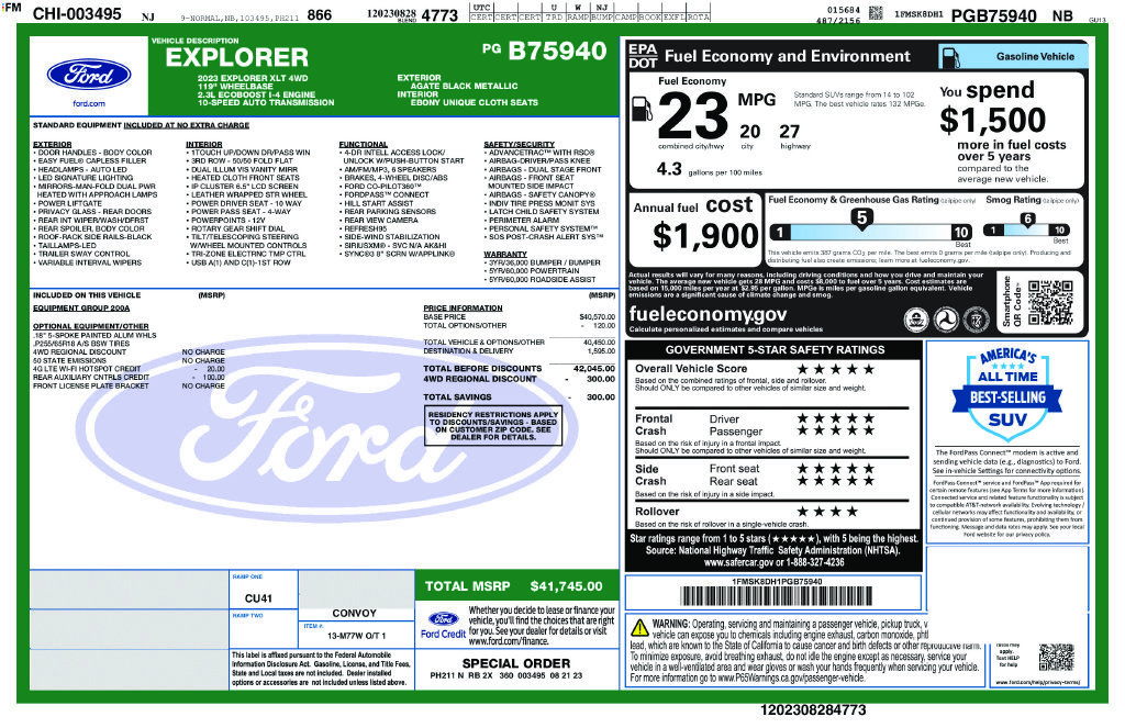Used 2023 Ford Explorer XLT AWD/4WD image 54