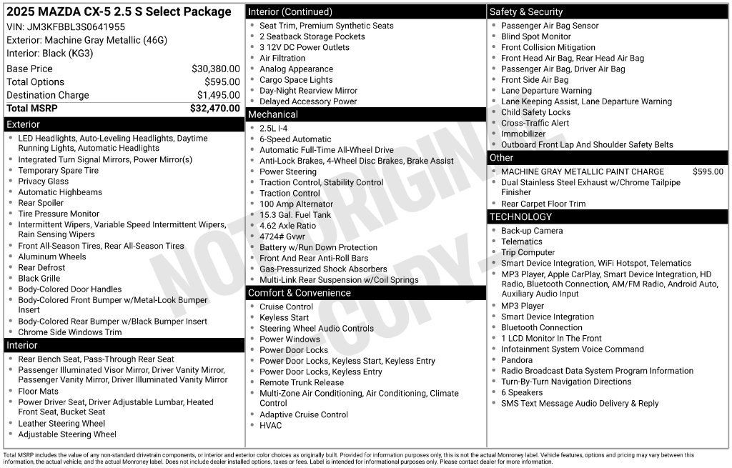 Used 2025 MAZDA CX-5 AWD 2.5 S w/ Select Package image 23