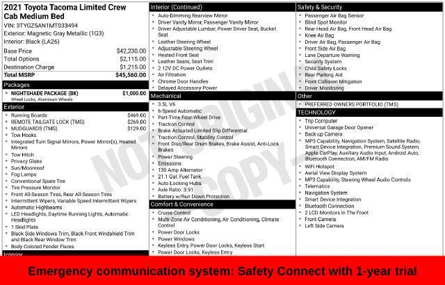 Used 2021 Toyota Tacoma Limited w/ Nightshade Package AWD/4WD image 35
