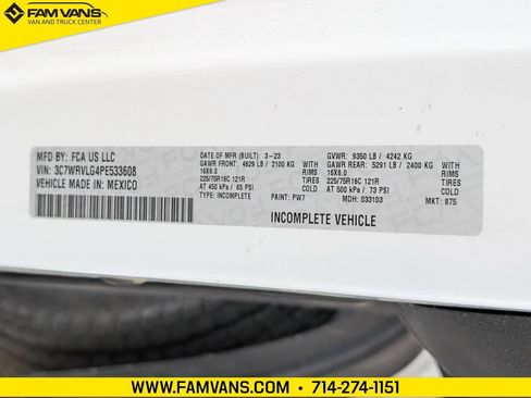 Used 2023 RAM ProMaster 3500 w/ Premium Appearance Group image 5