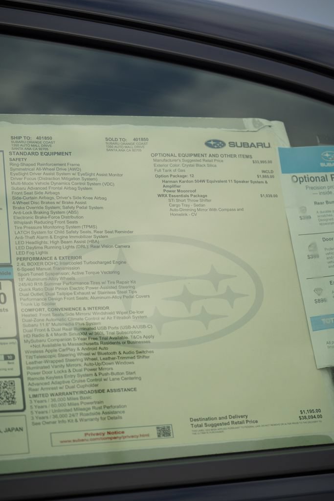 New 2026 Subaru WRX Premium w/ WRX Essentials Package AWD/4WD image 6