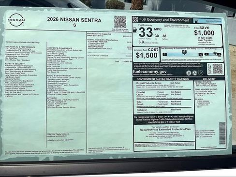 New 2026 Nissan Sentra S image 17