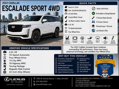 Used 2023 Cadillac Escalade Sport w/ Touring Package AWD/4WD image 1