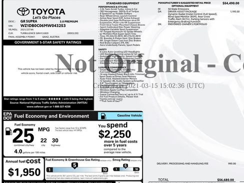 Used 2021 Toyota Supra Premium w/ Driver Assist Package RWD image 21