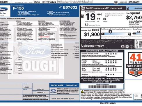 Used 2018 Ford F150 Platinum w/ Equipment Group 701A Luxury image 37