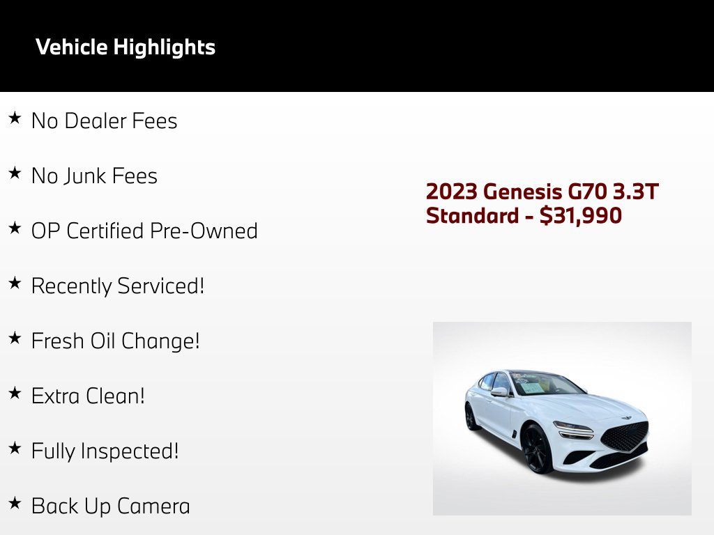 Used 2023 Genesis G70 3.3T w/ Sport Advanced Package RWD image 65