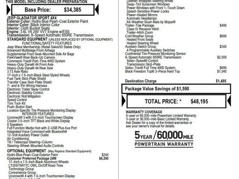 Used 2021 Jeep Gladiator Sport AWD/4WD image 2