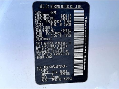 Used 2021 Nissan Armada Platinum w/ Captain's Chairs Package image 33